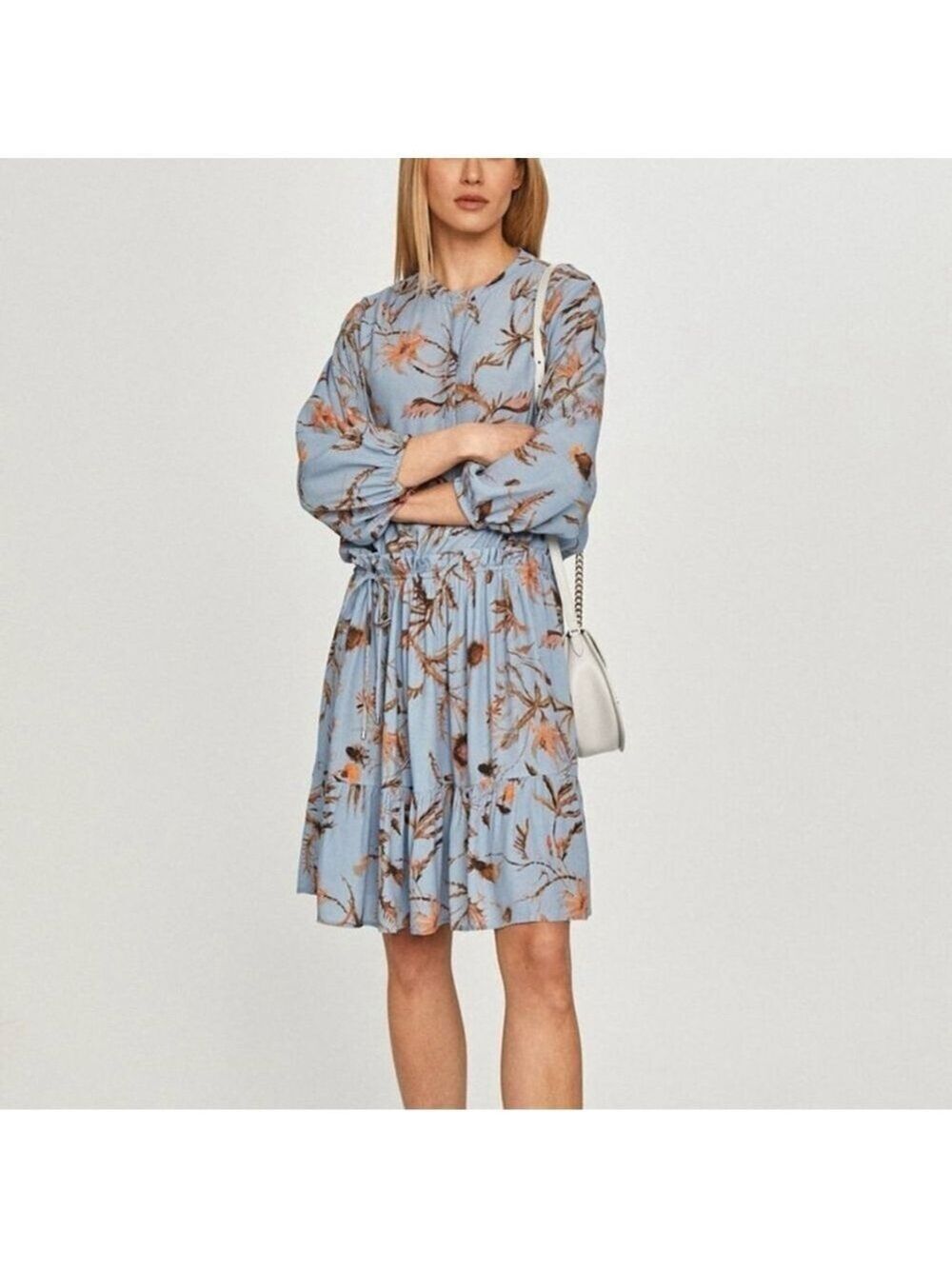 Mos Mosh Theresa Thistle Dress Size Small Colour Bel Air Blue